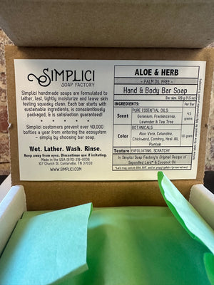 Simplici Aloe & Herb Bar Soap - Pack of 3