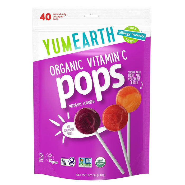 Yum Earth Organic Vitamin C Pops Family Bag