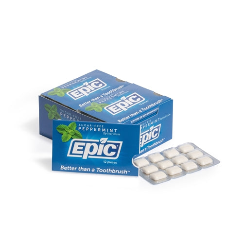 Epic Sugar-Free Xylitol Gum - 12 Pieces Peppermint Flavor