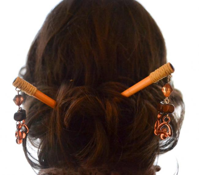 Light Amber Hearts Hair Stick – Beeyoutiful.com display picture 2
